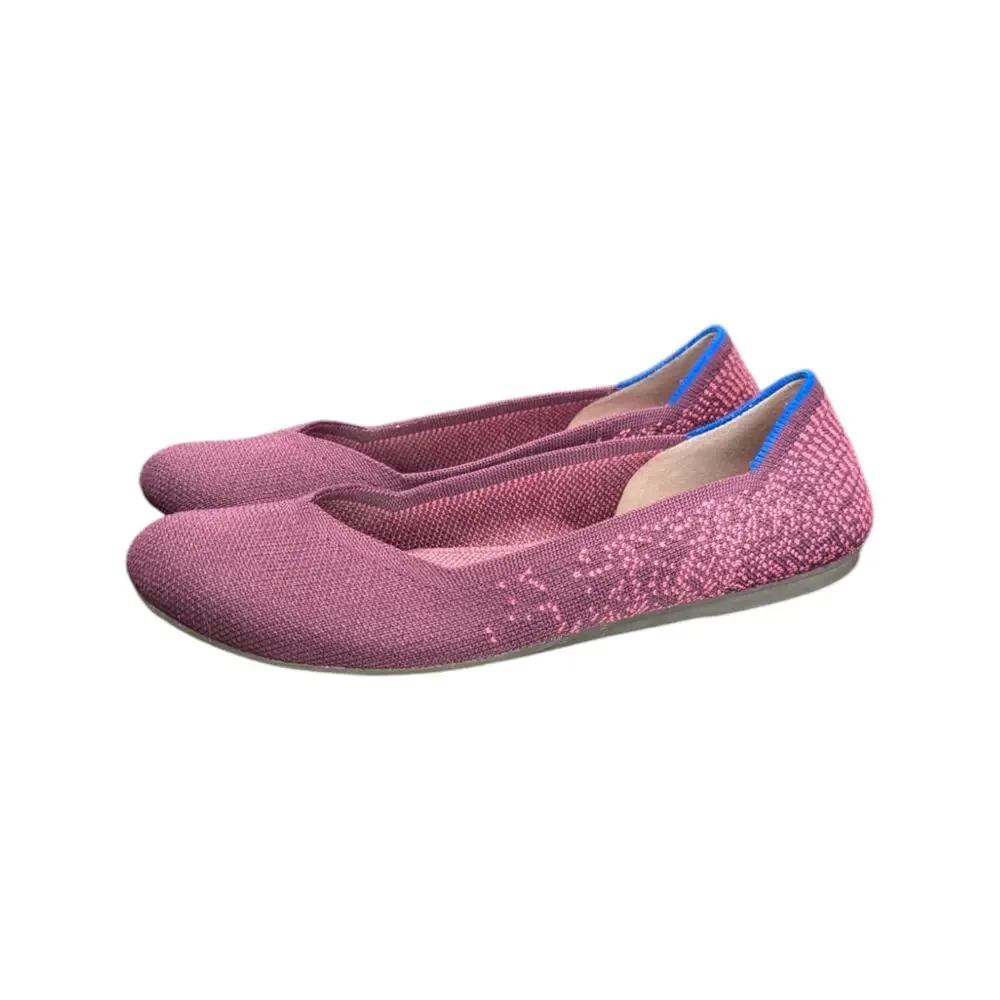 Rothys The Flat Fig Python Round Toe Slip On Shoes Balletcore Womens 6 Purple